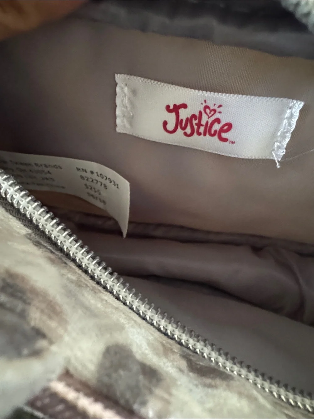 Justice Pink Faux Fur & Glitter 'T' Crossbody Bag